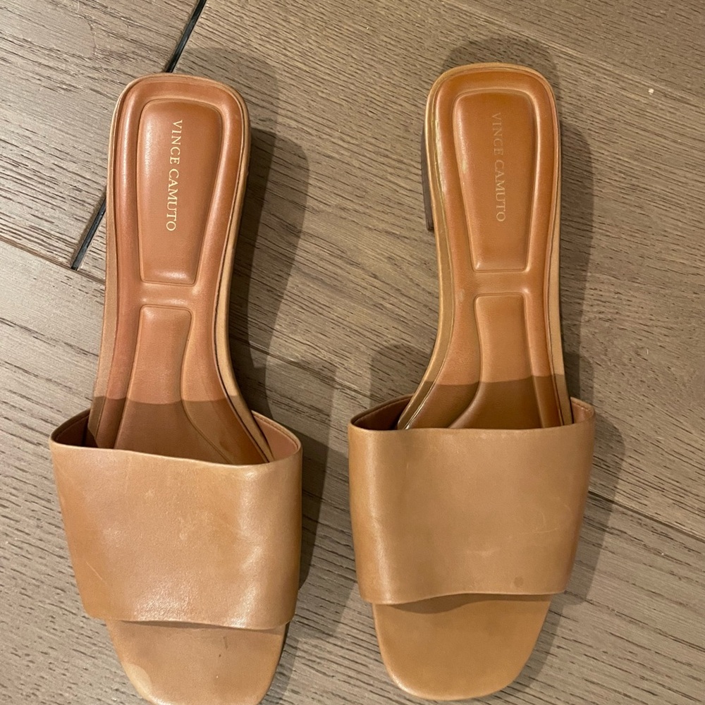 Vince Camuto Tan Block Heel Sandals